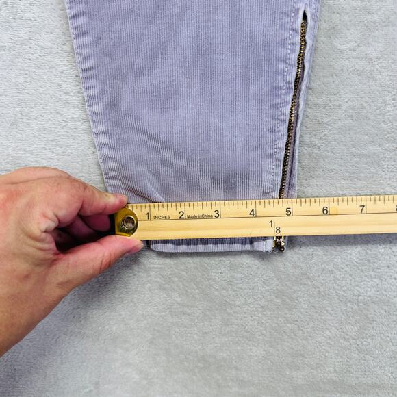 J.Crew Pants‎ Women 27 Purple Corduroy Toothpick Super Skinny Stretch Ankle Zip - Picture 11 of 13